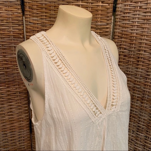 O'Neill Mamba Lace V Neck Mini Sun Dress White Boho Beach Size Medium - Picture 5 of 13